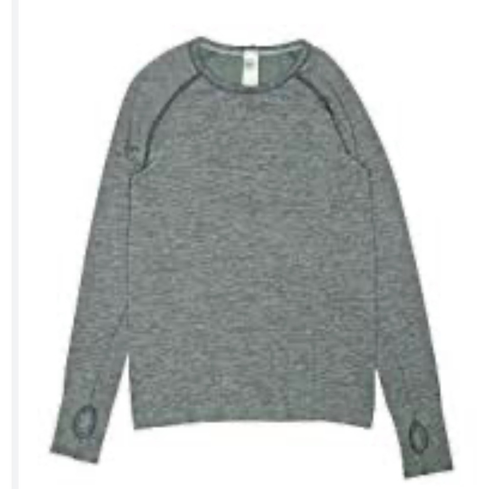 ivivva by lululemon long-sleeve athletic top size 12 stretchy‎ Thumbholes gray
